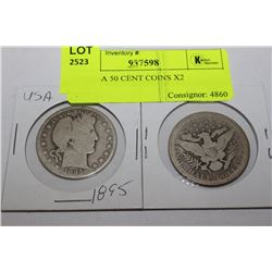 1895 USA 50 CENT COINS X2