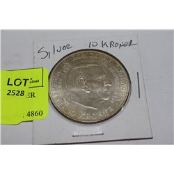 1947 DANMARK SILVER 10 KRONER COIN