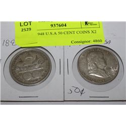 1893 & 1948 U.S.A 50 CENT COINS X2