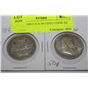 Image 1 : 1893 & 1948 U.S.A 50 CENT COINS X2