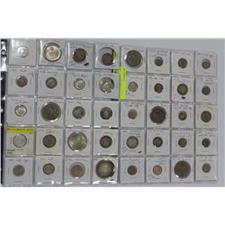 2 SHEETS OF WORLD SILVER COINS