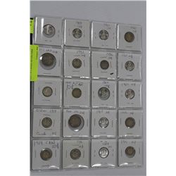 SHEET OF CANADA SILVER COINS