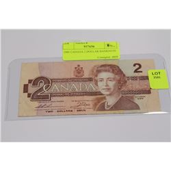 1986 CANADA 2 DOLLAR BANKNOTE