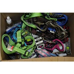 BOX FULL OF NEW SAFETY HARNESSES & DOG MEDICINE