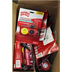 BOX OF PICK-UP BAGS & DISPENSER W/ LED FLASHLIGHT