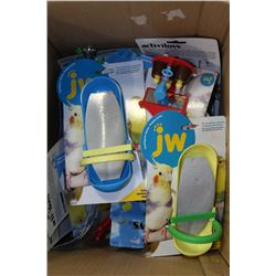 BOX OF PARROT ACTIVITY TOYS