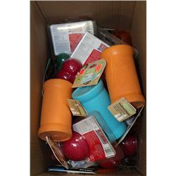 BOX OF NEW DOG TOYS