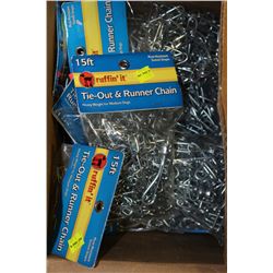 BOX OF 15' TIE-OUT & RUNNER CHAIN
