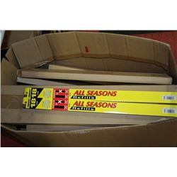 BOX OF ASSORTED SIZES OF WIPER BLADES ALL SEASON