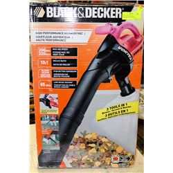 BLACK & DECKER HIGH PERFORMANCE BLOWER/VAC