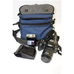 PENTAX 28-80 WITH FLASH & CASE - INCLUDES