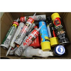 BOX WITH ASSORTED SEALANTS AND GAP FILLERS