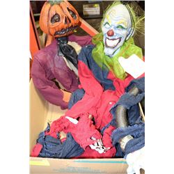 LARGE CREEPY CLOWN & PUMPKIN HEAD