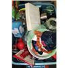 Image 1 : TUB OF KITCHENWARE: PLATTERS, COOKIE JAR,