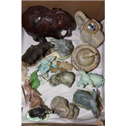 BOX W/ 17 ELEPHANT FIGURINES