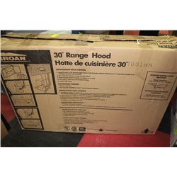 BROAN 30" WHITE RANGE HOOD 2 SPEED LIGHT, NO BULB