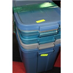 BUNDLE OF 68L ROUGHNECK TUBS & LIDS X4