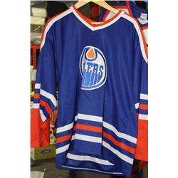 USED OILERS SIZE LARGE TIKKANEN #10 JERSEY