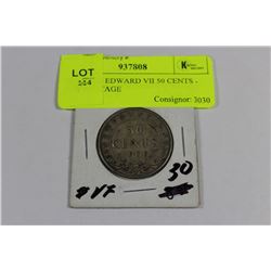 1909 NFLD EDWARD VII 50 CENTS - LOW MINTAGE