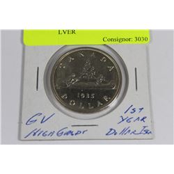 HIGH GRADE 1935 SILVER 1 DOLLAR - FIRST SILVER