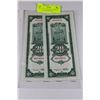 Image 1 : GEM UNC 1930 BANK OF CHINA 20 CUSTOM GOLD UNITS X2