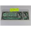 Image 1 : GEM UNC 1954 ONE DOLLAR BANKNOTES X2