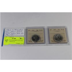 NON CIRCULATION ISSUE ICCS CERT 65 PROOF 50CENT X2