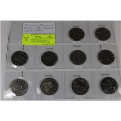 10 UNC CANADIAN DOLLARS INCLUDING COMMEMORATIVES