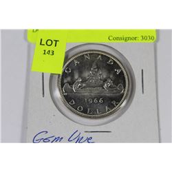 BRILLIANT UNC 1966 SILVER 1 DOLLAR