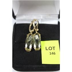 14KT YELLOW GOLD - GOLDEN BERYL EARRINGS