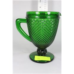 GREEN DEPRESSION GLASS PITCHER