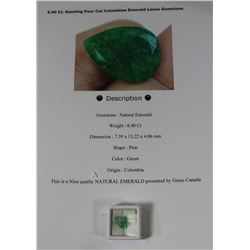 6.40ct DAZZLING PEAR CUT COLOMBIAN EMERALD LOOSE