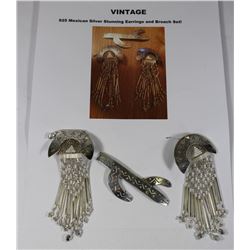 VINTAGE .925 MEXICAN SILVER STUNNING EARRINGS
