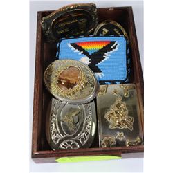 BOX W/ 6 BELT BUCKLES