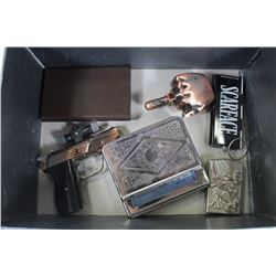 BOX W/ LIGHTERS & CIGARETTE CASE