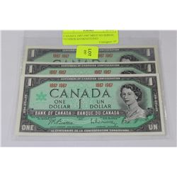 CANADA 1867-1967 MINT NO SERIAL NUMBER BANKNOTESX3