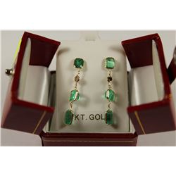 PAIR OF 14 KT WHITE GOLD TANZANITE AND DIAMOND