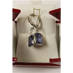 14 KT WHITE  GOLD AND TANZANITE AND DIAMOND