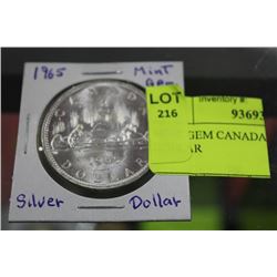 MINT GEM CANADA SILVER 1965 DOLLAR