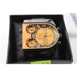 NEW DELUXE OLUM TRIPLE TIME ZONE WATCH