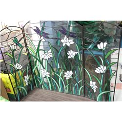 LEADED GLASS FIREPLACE SCREEN