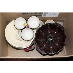 BOX OF KITCHEN DISHES & ACCESSORIES