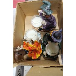 BOX OF WITCH CANDLE HOLDERS