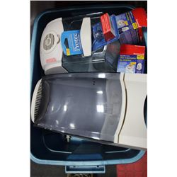 TOTE WITH TWO HONEYWELL HUMIDIFIERS W/ NEW FILTERS