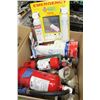 Image 1 : BOX OF BOXING TAPE AND FIRE EXTINGUISHERS