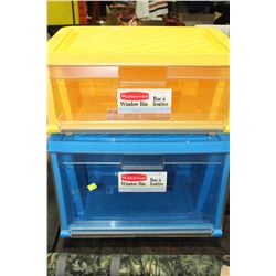 2 RUBBERMAID WINDOW STORAGE BINS