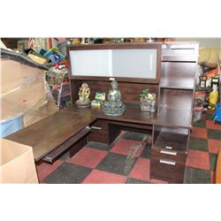 DARK WOOD TONE CORNER DESK