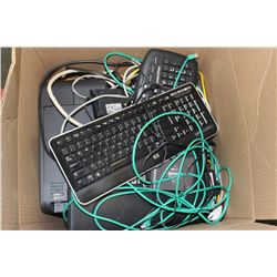 BOX WITH TOSHIBA LAPTOP/ PRINTER AND COMPUTER