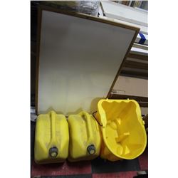 YELLOW MOP BUCKET SOLD W DIESEL CANS AND
