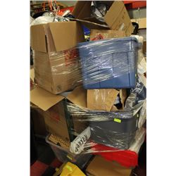 PALLET OF SHOWHOME DECORATIONS/ TOWELS ETC